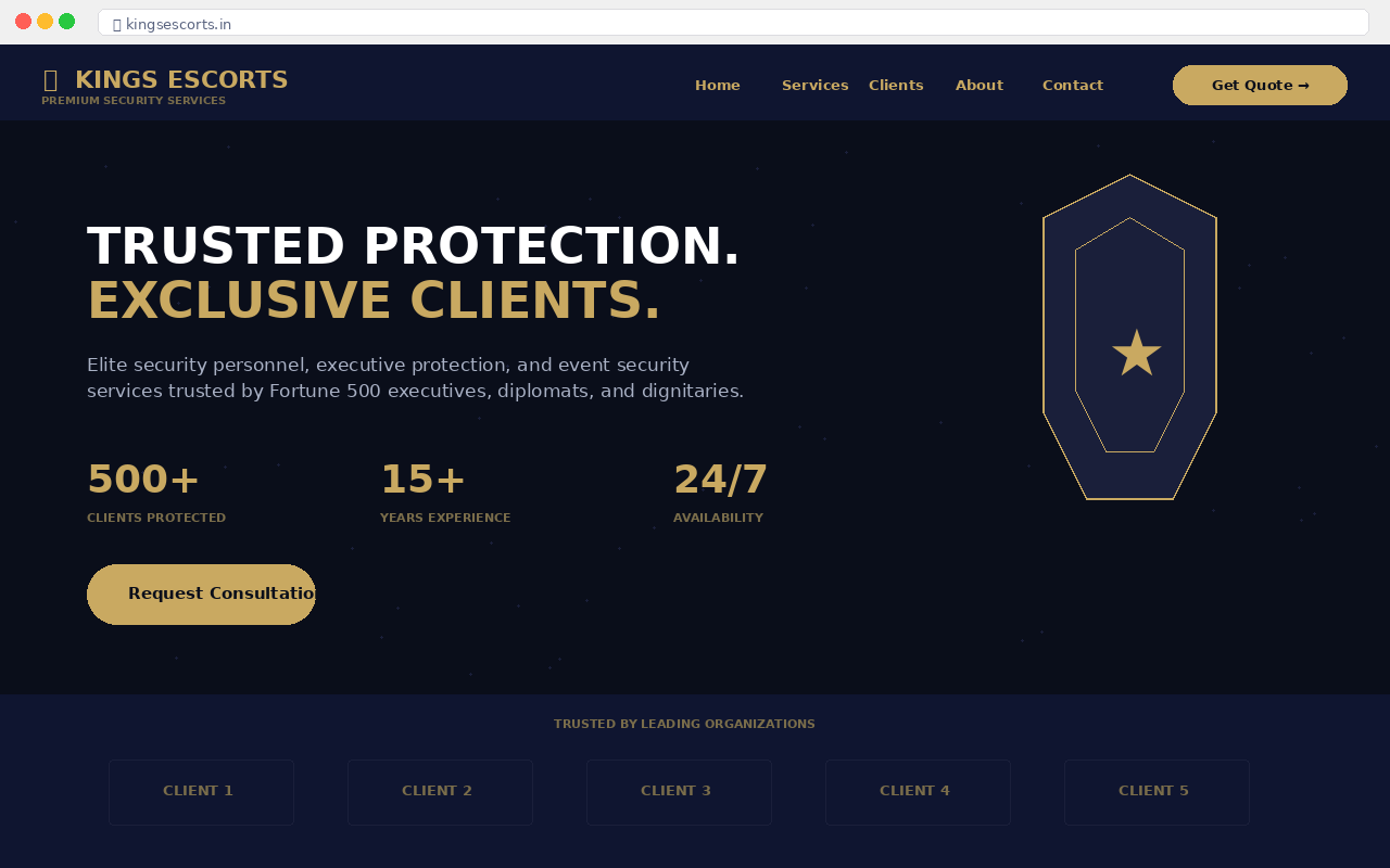 Kings Escorts website preview